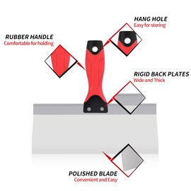 Drywall Taping Knife Stainless Steel Taping Knife, 3 PCS Taping Knives, 8"/10"/12" Premium Drywall Skimming Blades,Perfect Drywall Tool,Finishing and Patching