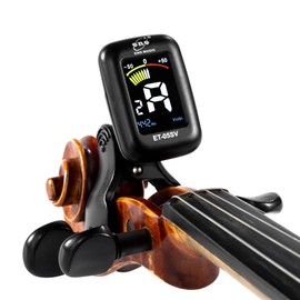 ENO MUSIC Professional Violin Viola Tuner, Colorful LCD Display Easy Control Clip on Accurate Violin Tuner