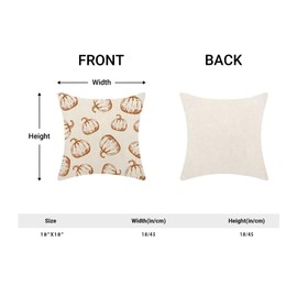 Fall Pillow Covers 18 X 18 Inch Set of 2, Autumn Burnt Orange Pumpkin Throw Pillow Covers Farmhouse Thanksgiving Harvest Outdoor Decorative Cushion Case for Couch Home Sofa