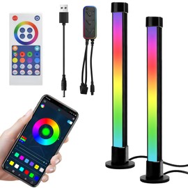 ZOBMIO Pack of 2 LED TV Backlight, TV Retrofit Sync with Music and App Control, TV Backlight Lightbar, Indirect Lighting RGB Gaming Lamp for Gaming Room Decoration