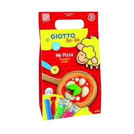 GIOTTO be-bè Kids Play & Create Pizza Dough Set, 6 Dough Rolls, Assorted Colours, Children Play Pizza Making Tools, Ideal for Home and Schools