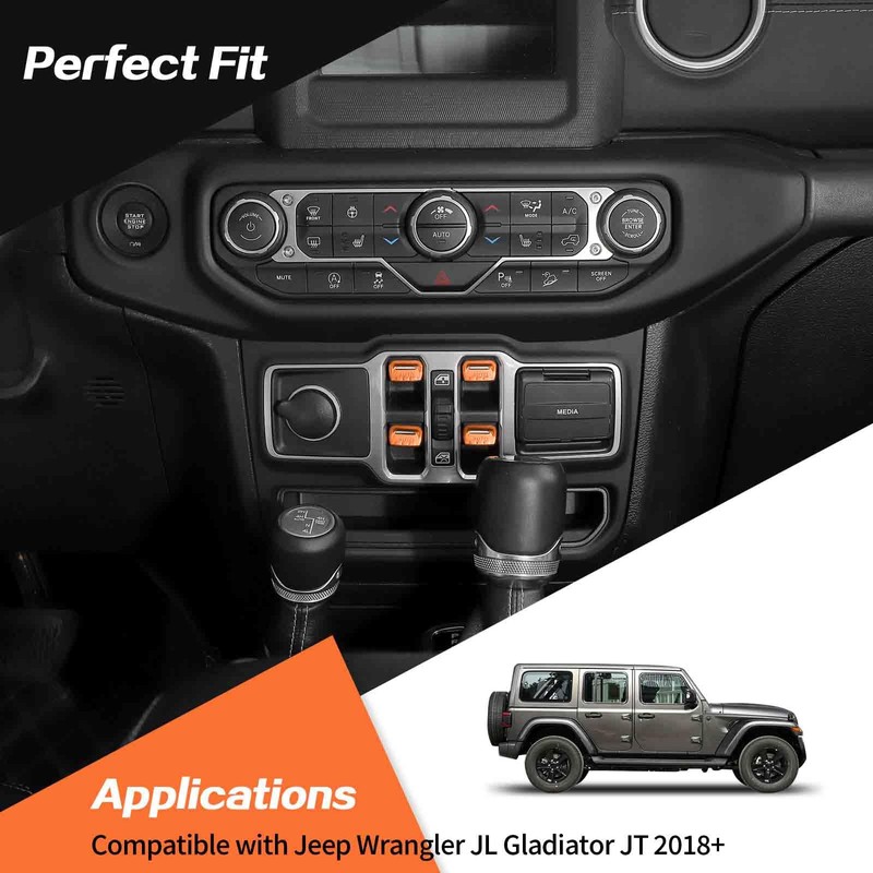 JeCar for Jeep Window Switch Button Cover Trim Interior Accessories