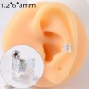 A Pair Women Stainless Steel AB Resin Butterfly Screw Back