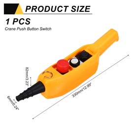 MECCANIXITY Emergency Hoist Crane Push Button Switch, Up Down Rain Proof Switch Pendant Control Station Momentary, 2 Way Yellow