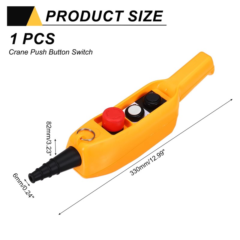MECCANIXITY Emergency Hoist Crane Push Button Switch, Up Down Rain