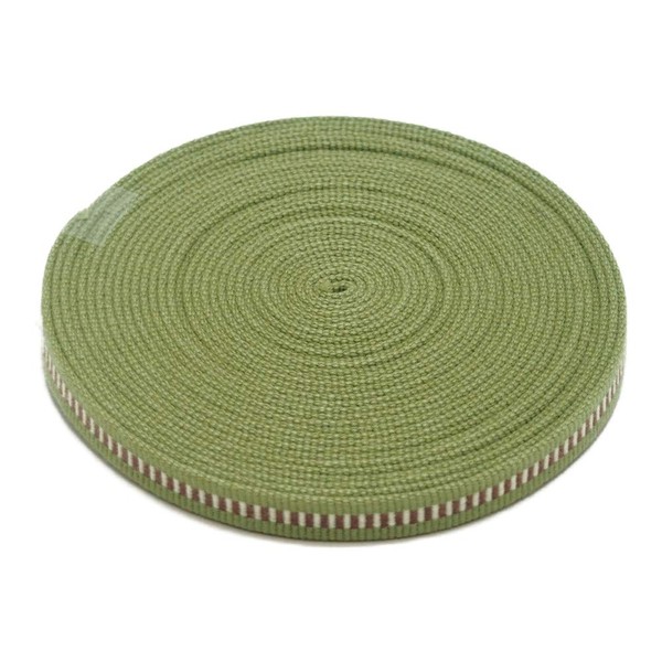 [Machida Suten] 12mm Cotton Bag Sanada String 5m Paulownia Box/Wrapping/Festival/Handmade (Uguisu Pattern)