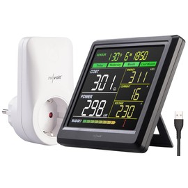 revolt Energy Cost Meter: Wireless Energy Cost Meter, Up to 6 Sockets, External Display (Digital Energy Cost Meter, Energy Cost Meter Socket)