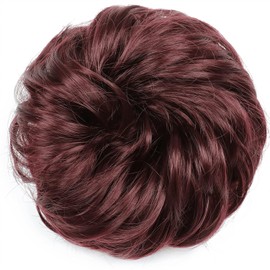 LUCBEI Moño Mujer Moño desordenado sintético Moño Donut Gary Color marrón Almohadilla for el Cabello Cuerda elástica for el Cabello Banda de Goma Extensiones de Cabello moño de Pelo (Color : 99J)