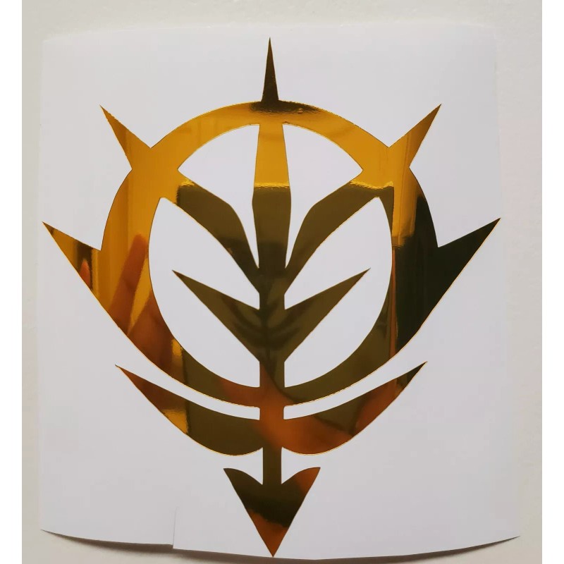 Mobile Suit Bandai Gundam Zeon Emblem Logo Gold Sticker Vinyl