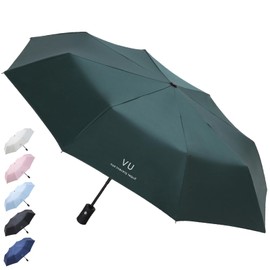 Senshuomy Windproof Travel Umbrella with 8 Sturdy Ribs,Compact and Foldable,One-Touch Automatic Opening and Closing Handle,Lightweight,Strong,and Portable(Green)