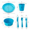 Plaskidy Kids Dinnerware Set for 4-24 Piece Plastic Childrens Dishes