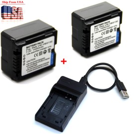 Unbranded Battery / Charger For VW-VBG130 Panasonic HDC-TM10 HDC-TM15 HDC-TM20 HDC-TM30 US - 2x Batteries with charger