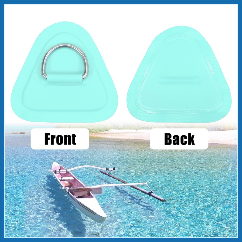 A ABSOPRO 4pcs D Ring Patch PVC Stainless Steel Triangle