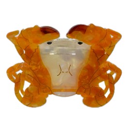 Aurasnap Hand-Assembled Yellow Crab Hair Claw Clip - Sunshine Yellow Acetate Crab Hair Clip, Non-Slip Hair Clips for Beach & Summer Birthday Gifts