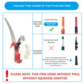BAYTORY Extendable Tree Pruner Saw Head Without Pole, High-Altitude Branches Trimmer Pruning Shears, Harvester Clipper for Plant Twig Vine, Garden Trimming Tool