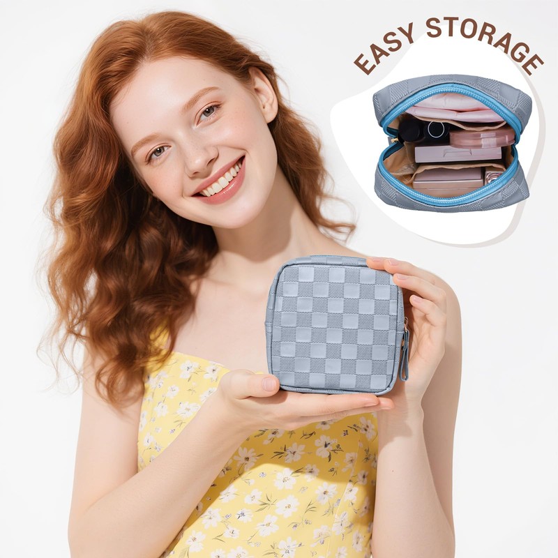 MAGEFY Small Makeup Bag Waterproof Cosmetic Bag Travel Essentials Zipper