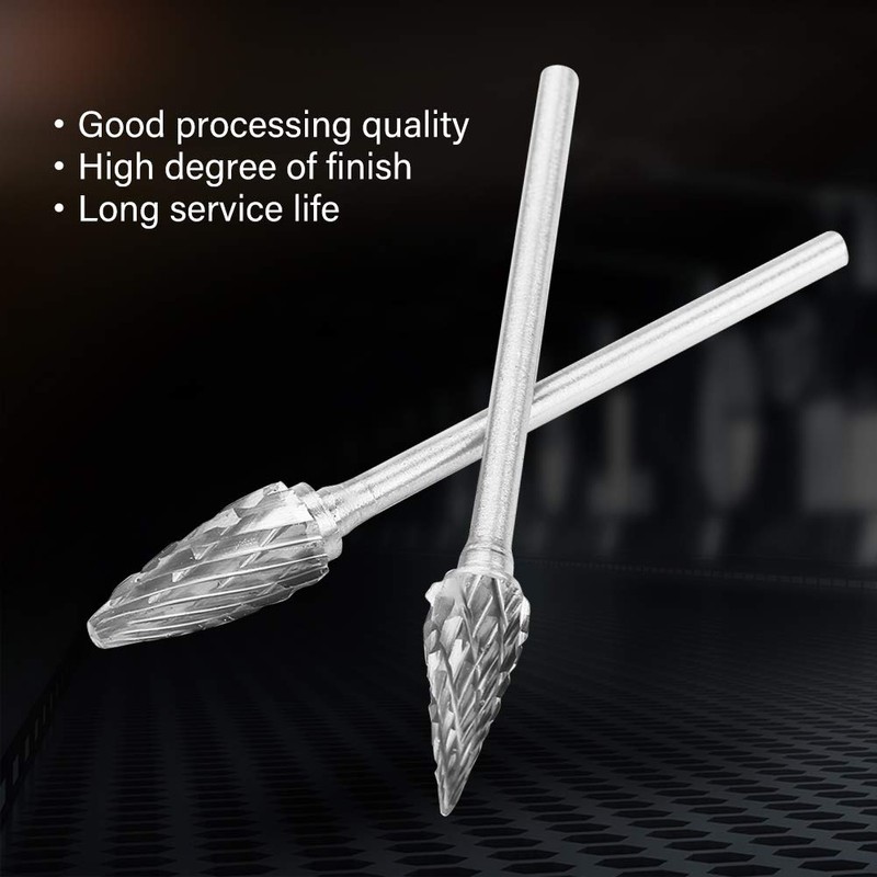 Rotary Burr Set, 10pcs 2.35*6mm Tungsten Carbide Rotary Files Metalworking