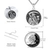 Aututer Santa Muerte Necklace 925 Sterling Silver Grim Reaper Necklace