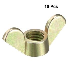 sourcing map M8 Wing Nuts Zinc Plated Fasteners Parts Screws Cymbals Butterfly Nut Bronze Tone 10pcs