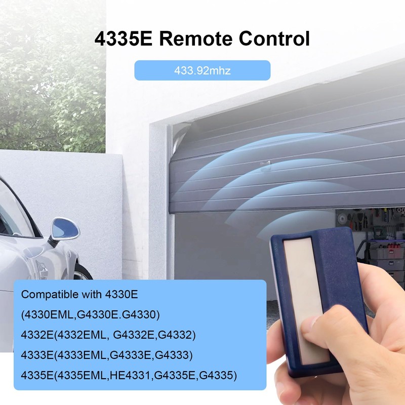 433.92 MHz Radio Remote Control for Garage Door Opener, Compatible