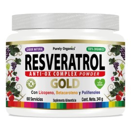 Resveratrol En Polvo Anti-ox Complex Gold Organico 60 Serv