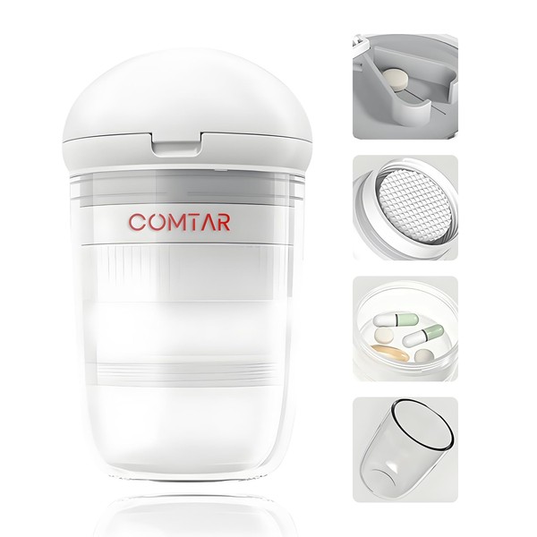COMTAR COMTAR 4-in-1 Pill Cutter with Crusher, Storage & Cups