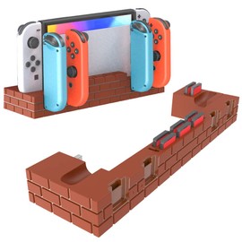 Switch & Switch Organic EL Dedicated Joycon Charging Stand, Switch (2022-Mario New Edition), Joy-Con Charging Holder, Left/Right Handle, 4 Devices Simultaneously Charged, Approximately 2.5 Hours,