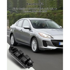 Master Power Window Switch Compatible with Mazda 3 2010 2011 2012 2013, Front Left Driver Side, Replace BBM266350B BBM266350A