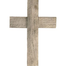 Ekena Millwork DECR016X024X0750CRSWH Vintage Farmhouse Cross, Barnwood Decor Collection, 16"W x 24"H x 3/4"D, Chalk Dust White