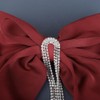 Jumwrit Big Red Satin Hair Bow Clip Sparkly Rhinestone Long