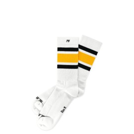 Spirit of 76 Men's and Women's Retro Socks with Stripes, White - Black - Yellow
