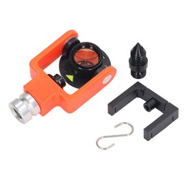 FLEXMAN Mini Prism, Reflector Peanut Prism Kit Aluminum Alloy Total Station Prism Metal Prism Assembly with Side Bubbles for Tunnel Mine Highway Detection Engineering Survey