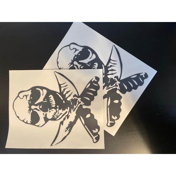 Skull & Knife Cross Car Decal – Set of 2