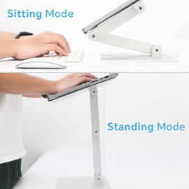 Rmour MT2 Adjustable Laptop Stand for Desk, Foldable Aluminum Laptop Holder Stand, Standing Laptop Stand Riser, Compatible with MacBook/All Laptops and Tablets Up to 17.3 inch (Black, Slim)