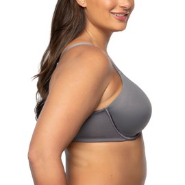 Vanity Fair Vanity Fair Womens Full Figure Beauty Back Smoothing Bra, 4-way Stretch Fabric, Lightly Lined Cups Up To H Bra, Underwire - Steele, 44C US