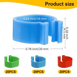 AYVRUOP Chicken Rings, Poultry Band, Plastic Poultry Leg Rings, Pack of 60, Lightweight and Durable, Suitable for Chickens, Ducks, Pigeons and Other Small Animals, beige