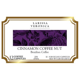 Cinnamon Coffee Nut Brazilian Coffee (Single Serve K-Cup Pods) (Gourmet, Naturally Flavored, Whole Coffee Beans) (12 pods, ZIN: 577074) - 3 Pack