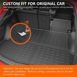 powoq Cargo Mat Compatible with 2023 2024 Lexus RX350 RX350H RX500H Trunk Mat Backrest Mat Replacement for Lexus Accessories(Compatible with 2023 2024 Lexus RX350 RX350H RX500H,Trunk Mat+Backrest Mat)