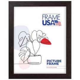 Frame USA 16x18 Picture Frame, Dark Brown, Corporate Thin Series, Wall Hanging Frame with High Clarity Plexiglass