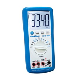 PeakTech 3340 Digital Multimeter 4000 Counts mit großer LCD Anzeige, CAT III 600V / 10A AC/DC, Auto-Range, P 3340, Blau