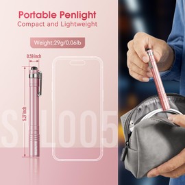 GEARLITE Torch, Mini LED Small Torch, IPX4 Waterproof Pen Torch, Handheld Torch Small, Pen Lamp Perfect for Inspection, Work, Repair, Home, Emergencies - Pink
