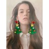 Acrylic Christmas Tree Dangle Drop Earrings for Women Girls Resin
