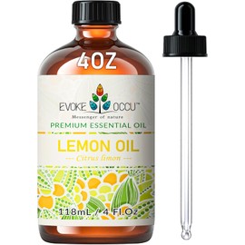 EVOKE OCCU 4oz Pure Lemon Essential Oil for Diffuser, Massage & Home Cleansing
