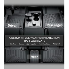 Freedom Road Auto Parts All Weather Floor Mats for 2021-2024 Jeep Wrangler 4XE 3D TPE Rubber Liners 3pcs