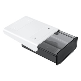 yuntop 1 Pcs Under Desk Drawer, Under Table Hidden Organizer, Plastic Self-adhesive Slide out Under Desk Storage Drawer for Office Dresser Home School Stationery Kitchen (Black)
