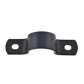 Hahiyo Two Holes Pipe Tube U Bracket Clamps 27MM Heavy Duty No Rust Shiny Strong Resist Wind No Sharp Rigid Strap Clip Conduit Ring Carbon Steel Material Black for Fixing Supporting Decorating 10pcs