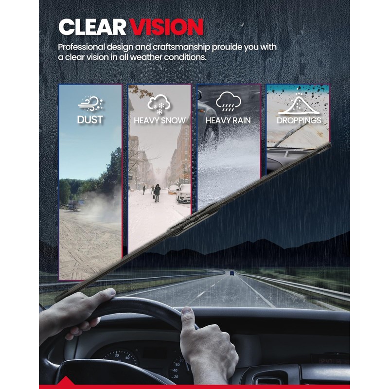 Blades, 22"+22" Automotive Replacement Front Windshield Wiper Blades Fits for