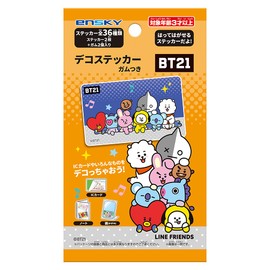 BT21 Deco Stickers with Gum, Pack of 20, Candy Toy, Gum (BT21)