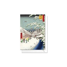 Christmas Greeting Card - Japanese Ukiyo-e Art Card with Envelope (Atagoshita and Yabu Lane) - code Y85