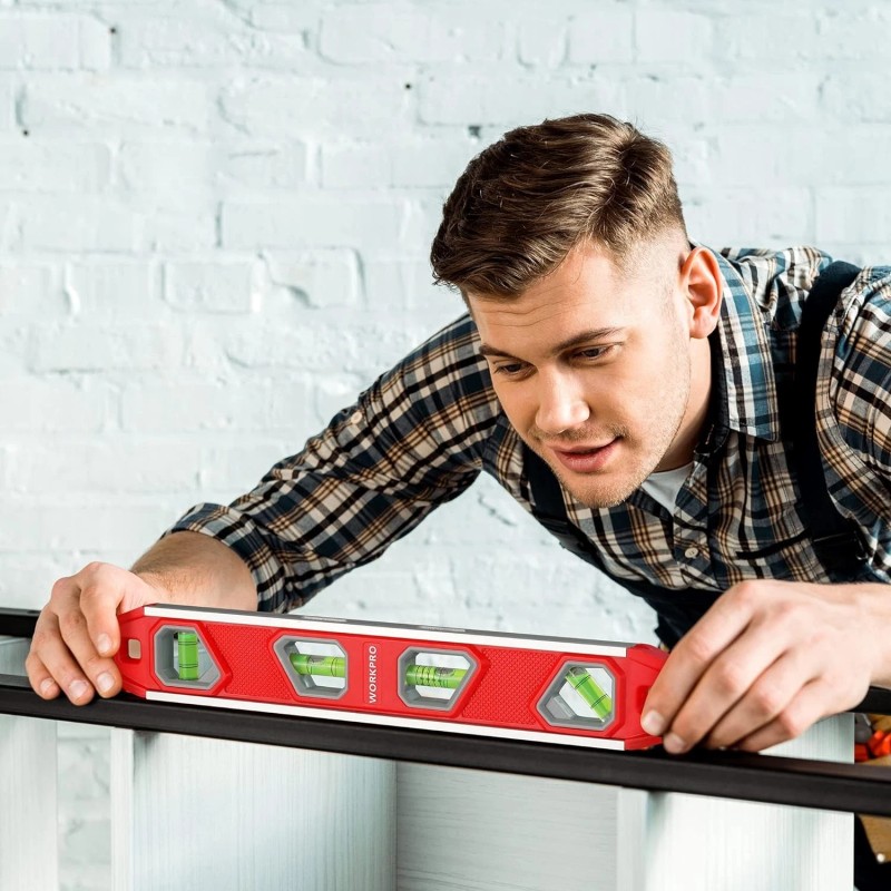 WORKPRO 12 Inch Torpedo Level, Magnetic Small Leveler Tool, 12